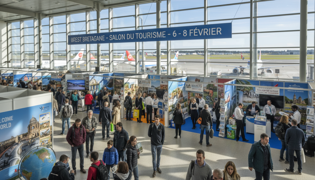 participez à la première édition du salon du tourisme à l’aéroport brest bretagne du 6 au 8 février. découvrez des destinations, des offres exclusives et préparez vos prochaines vacances avec des experts du voyage.