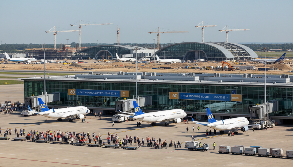 East Midlands Airport célèbre ses 60 ans au Royaume-Uni tout en dévoilant un projet d&rsquo;expansion audacieux pour son avenir