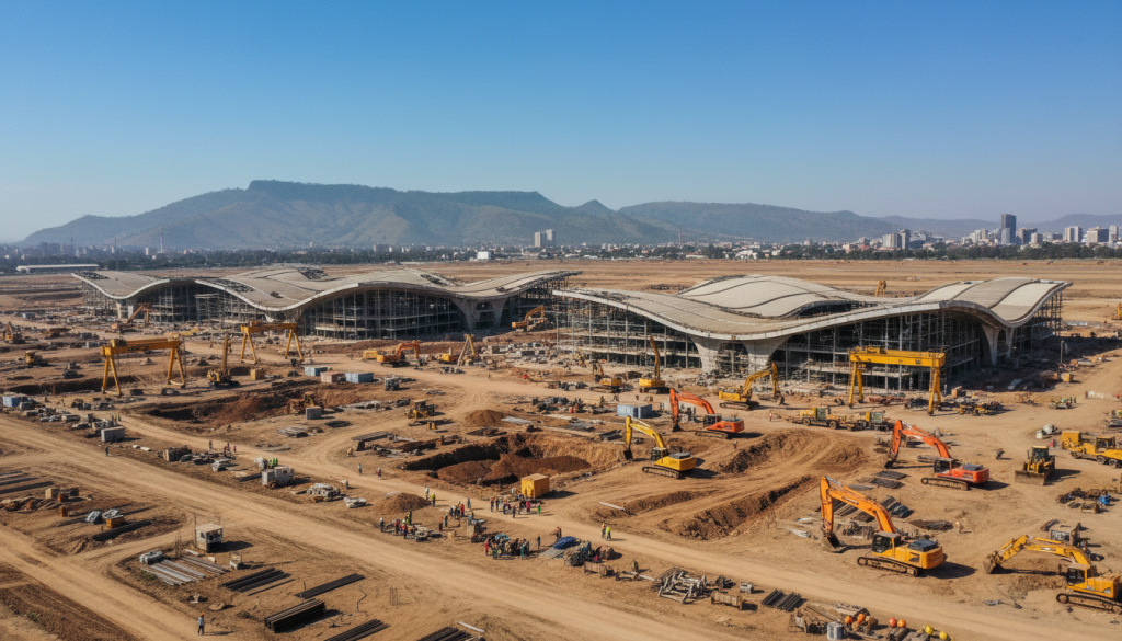 l’éthiopie lance la construction de son futur aéroport, qui vise à devenir le plus grand d’afrique, renforçant ainsi son rôle stratégique dans le transport aérien continental.