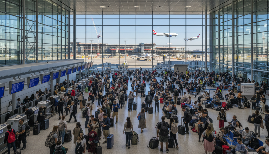 l'aéroport de heathrow à londres atteint un nouveau record de passagers, renforçant son importance mondiale et annonçant des projets d'expansion ambitieux pour accueillir davantage de voyageurs.