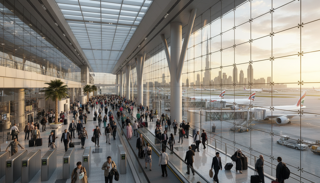 découvrez l'aéroport international de dubaï, qui ambitionne d'atteindre 100 millions de voyageurs d'ici 2026, renforçant son statut de hub mondial majeur.