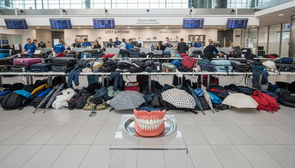 découvrez l'incroyable bilan des objets perdus à brussels airport avec 31 861 articles récupérés, dont un dentier surprenant. un aperçu fascinant des trésors oubliés et des aventures inattendues dans l'aéroport.