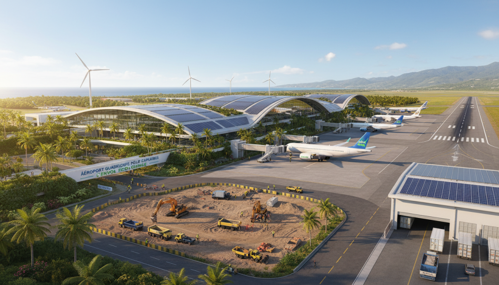 découvrez l’évolution de l’aéroport guadeloupe maryse condé : augmentation du trafic, grands travaux d’amélioration et un fort engagement écologique pour un avenir durable.