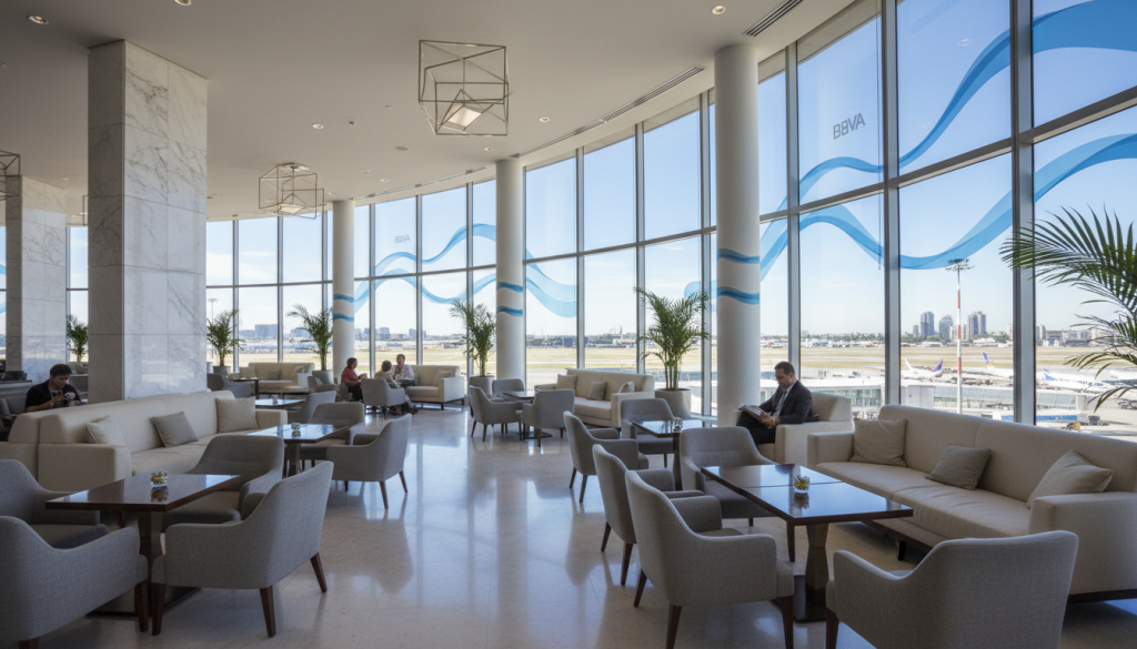 découvrez le lounge bbva à l’aéroport de buenos aires et profitez d’une vue imprenable tout en vous détendant dans un cadre confortable avant votre vol.