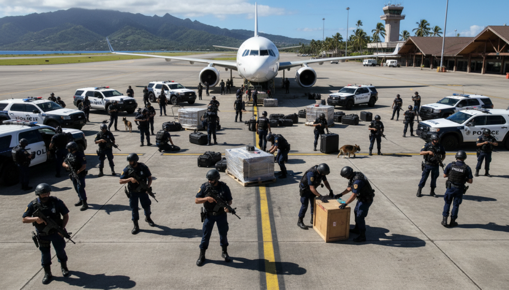 découvrez l'intervention majeure des forces de l'ordre à l'aéroport de tahiti faa'a dans la lutte antidrogue, visant à renforcer la sécurité et lutter contre le trafic de stupéfiants.
