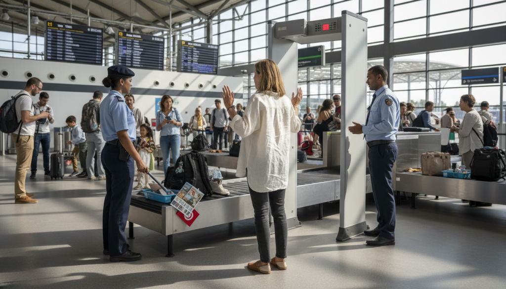 à l'aéroport de lyon, une passagère déclenche l'alerte aux portiques de sécurité, transformant son voyage imminent vers la tunisie en une aventure inattendue. découvrez les détails surprenants de cet incident.