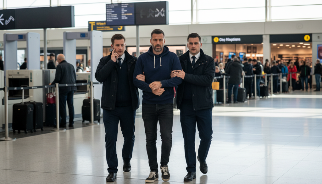 un ancien joueur de football de liverpool a été arrêté à l'aéroport de londres pour des accusations d'agressions volontaires, suscitant une vive émotion dans le monde du sport.