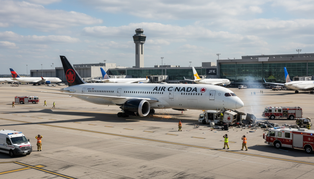 découvrez les détails de la collision entre un avion d’air canada et un véhicule à l’aéroport de new york, soulignant l'importance d'un appel urgent à la prudence pour la sécurité aérienne.