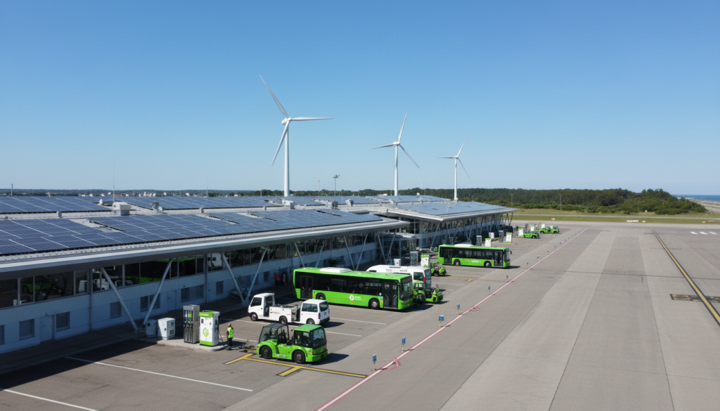 découvrez les innovations durables à l’aéroport de saint-nazaire : électricité verte, éclairage led et carburant fabriqué à partir d’huile de cuisson recyclée.
