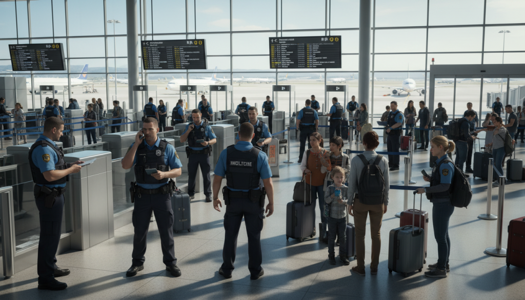 face à une crise budgétaire majeure, trump envisage de déployer la police de l'immigration dans les aéroports afin d'exercer une pression stratégique. découvrez les enjeux et réactions autour de cette mesure controversée.