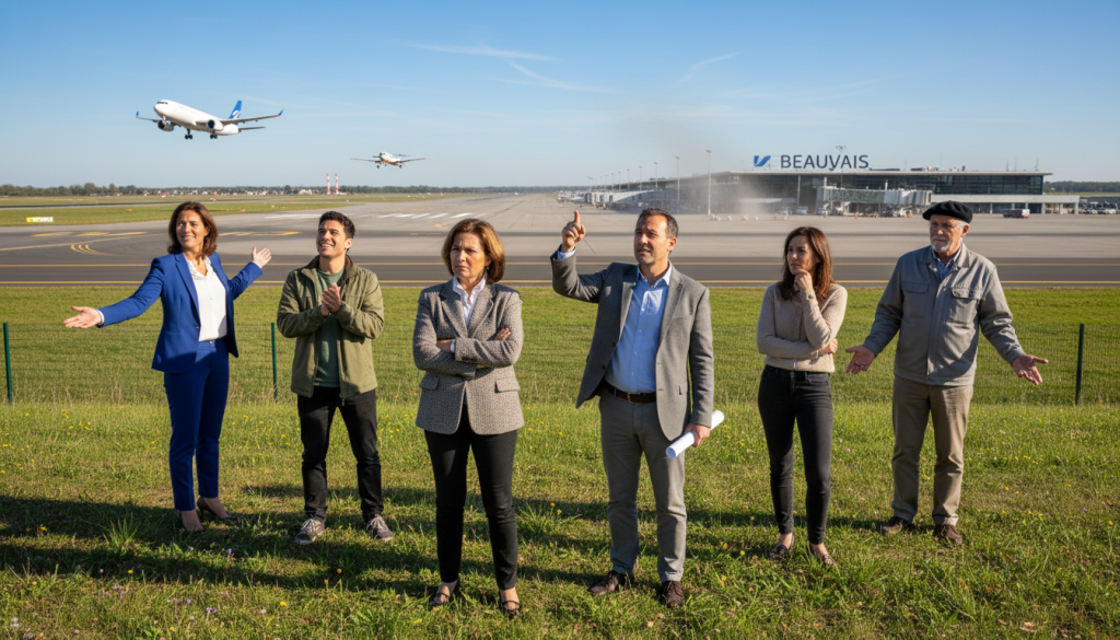 découvrez les points de vue des candidats aux municipales sur l'éventuelle extension de l'aéroport de beauvais et les enjeux pour la région.