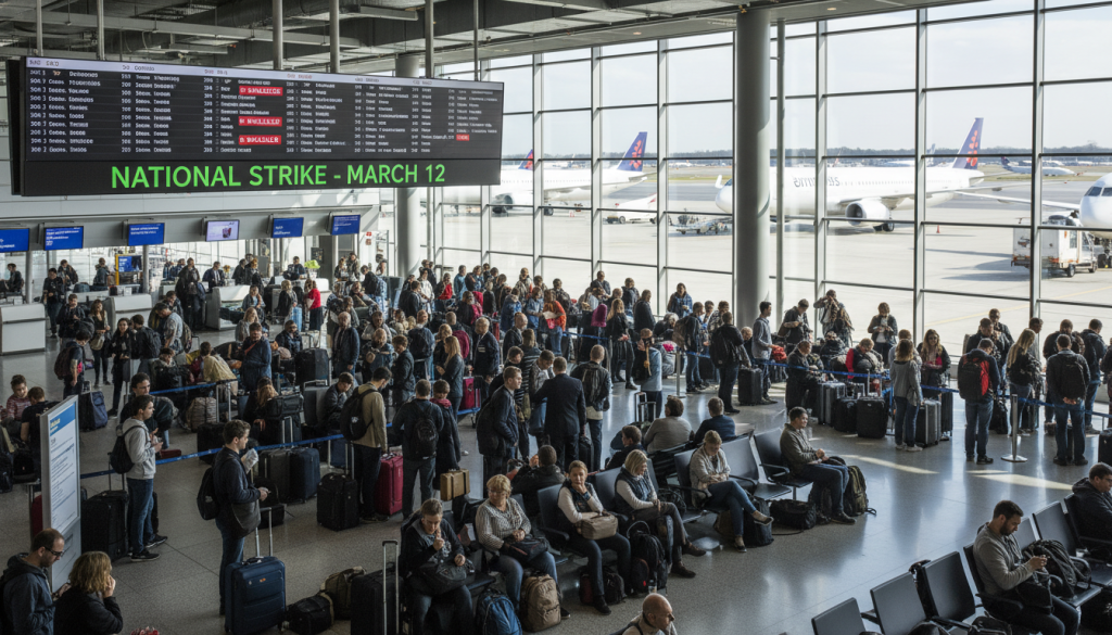découvrez l'impact de la grève nationale du 12 mars sur brussels airlines avec 42 500 passagers concernés par les annulations de vols. toutes les informations pour préparer votre voyage.