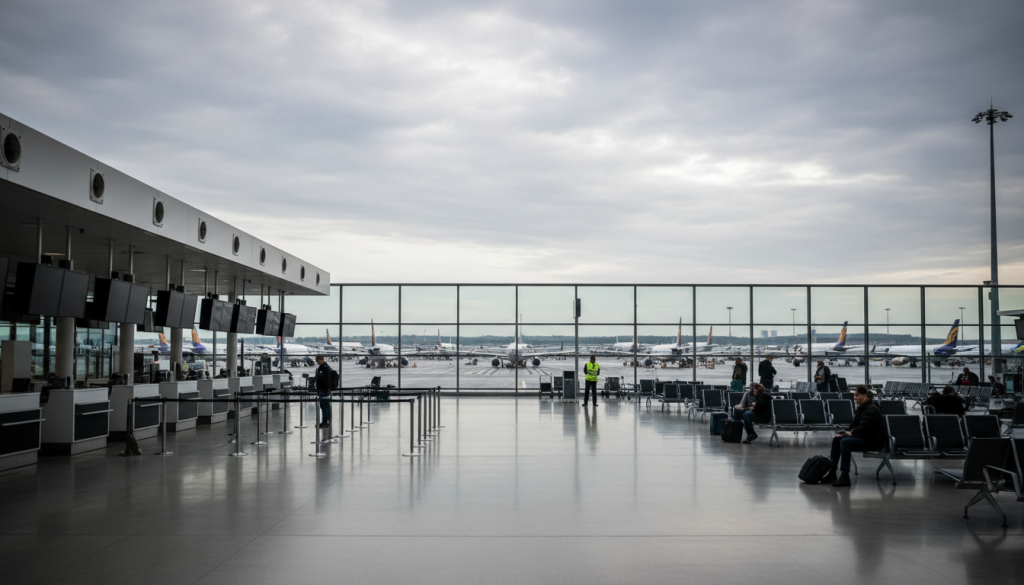 en raison d'une grève nationale, l'aéroport de charleroi annonce la suspension de tous ses vols dès jeudi 1er. préparez vos déplacements en conséquence.