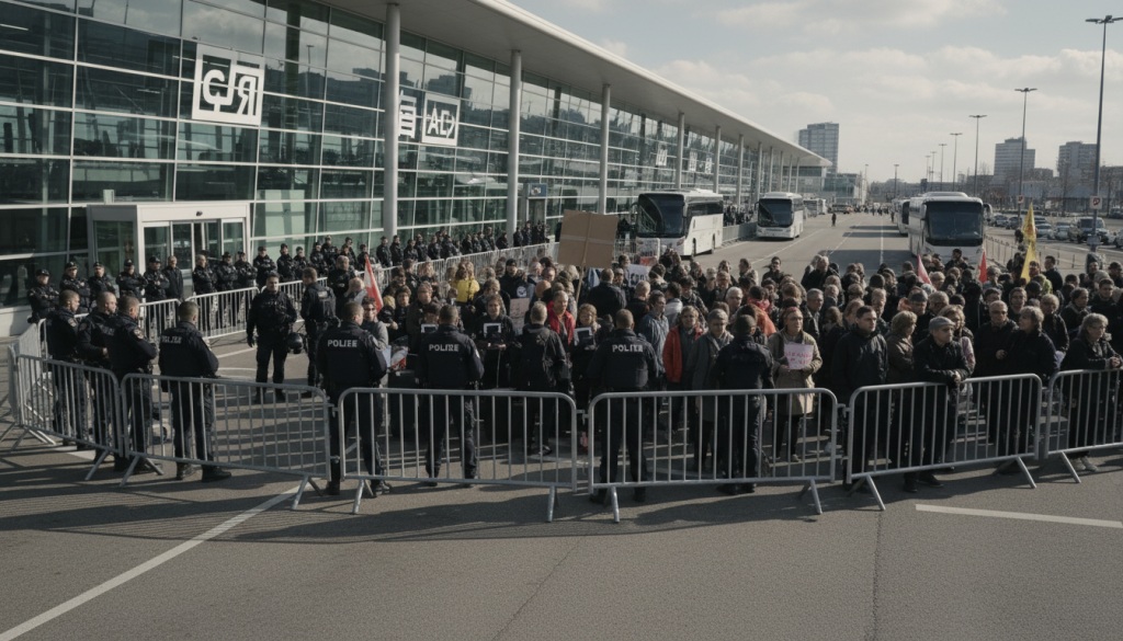 le 12 mars, en raison d'une manifestation nationale, l'accès aux bâtiments de bruxelles airport sera restreint afin d'assurer la sécurité de tous les usagers. préparez-vous aux éventuelles mesures spécifiques.