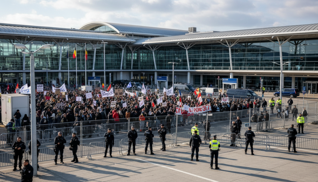 le 12 mars, en raison d'une mobilisation nationale, l'accès aux bâtiments de l'aéroport de bruxelles sera restreint. préparez-vous aux impacts sur votre déplacement et suivez les consignes officielles.