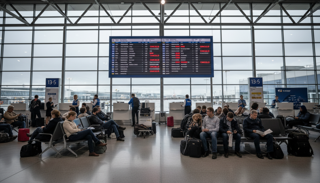 informez-vous sur les perturbations à l'aéroport de bruxelles ce dimanche et consultez la liste des vols annulés à destination du moyen-orient.
