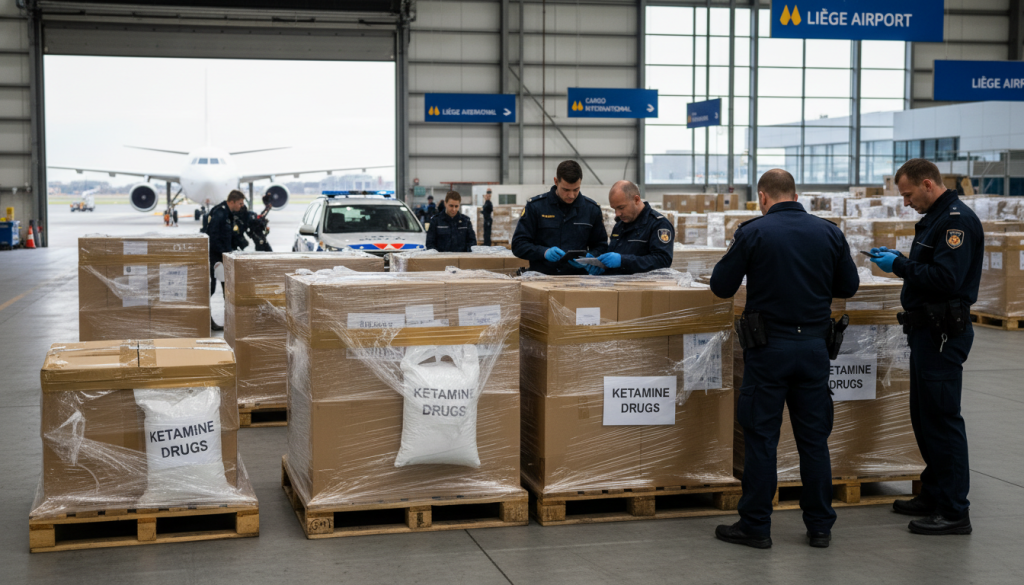 découvrez les détails de la saisie spectaculaire de 70 kilos de kétamine à l'aéroport de liège, une opération majeure couverte par rtbf actus.