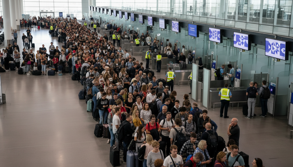 découvrez comment la gestion désorganisée des contrôles aux frontières à l'aéroport de bruxelles entraîne des files d'attente interminables, impactant le confort des voyageurs.