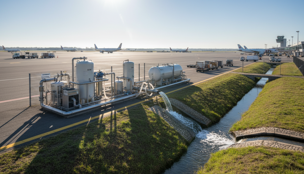 les eaux contaminées du tarmac de l'aéroport de nantes sont désormais traitées avant leur rejet dans l'environnement, garantissant une meilleure protection écologique et la conformité aux normes environnementales.
