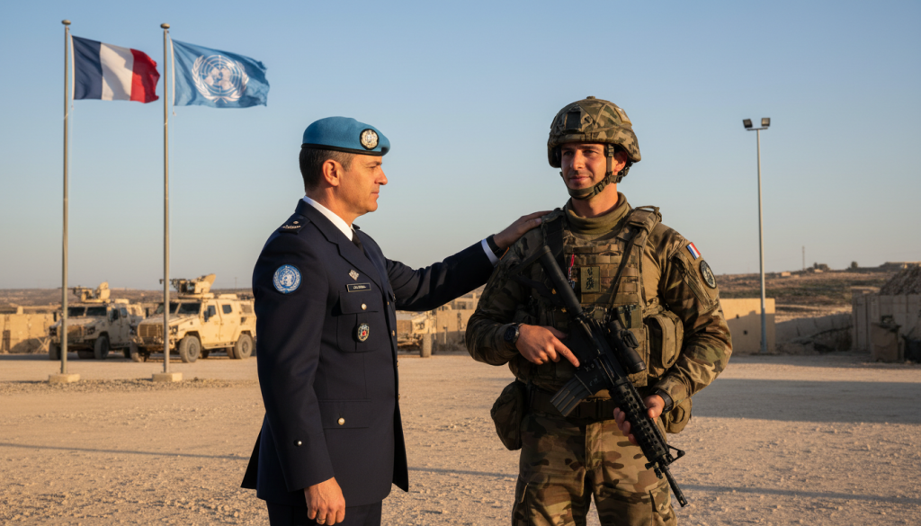 le commandant de la finul rend un hommage solennel au courage exemplaire du soldat français florian, incarnant bravoure et dévouement au service de la paix.