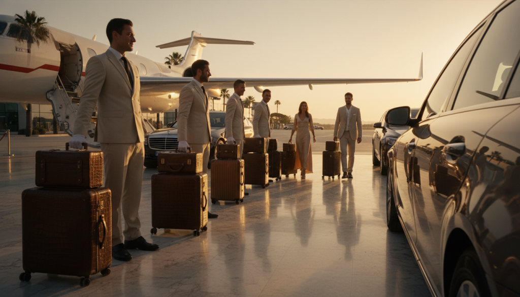 découvrez à cannes un accueil exceptionnel dès la sortie de l'avion, où l'art de la valise sublime chaque arrivée, rivalisant avec l'éclat des célèbres marches du palais.