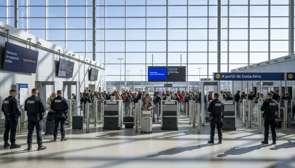 À partir de vendredi, 48 agents additionnels de la PSP renforcent la sécurité à l’aéroport de Lisbonne