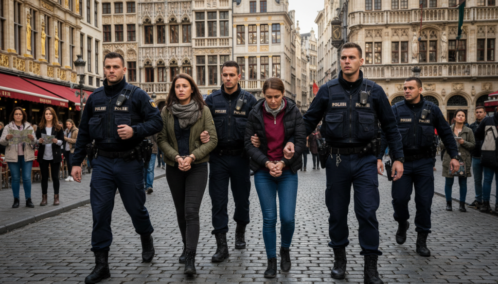 le tribunal correctionnel de bruxelles condamne un trio accusé de vols ciblant des touristes, avec des peines allant jusqu'à 32 mois de prison.