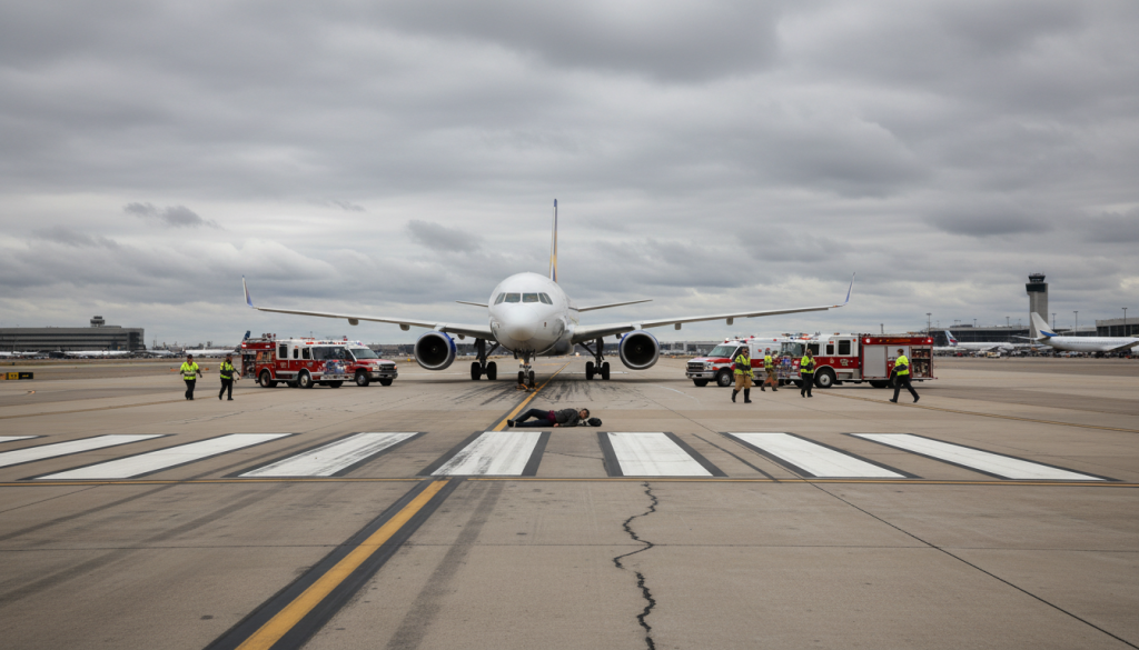 un drame s'est produit à l'aéroport de denver où un piéton a été heurté par un avion sur la piste, entraînant une tragédie majeure.