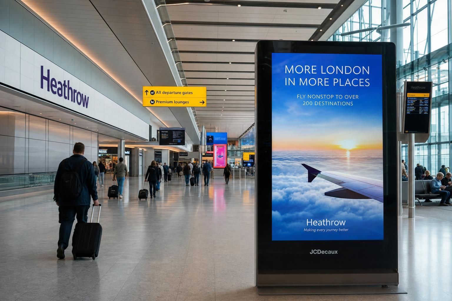 jcdecaux prolonge de 8 ans son partenariat publicitaire avec l’aéroport de londres heathrow, renforçant ainsi sa présence et son engagement dans l'un des plus grands hubs internationaux.