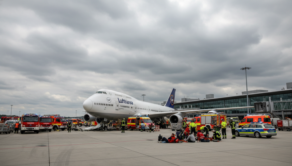 un incident à l'aéroport de francfort : le nez d'un boeing de lufthansa s'effondre, causant plusieurs blessés. découvrez les détails de cet événement.