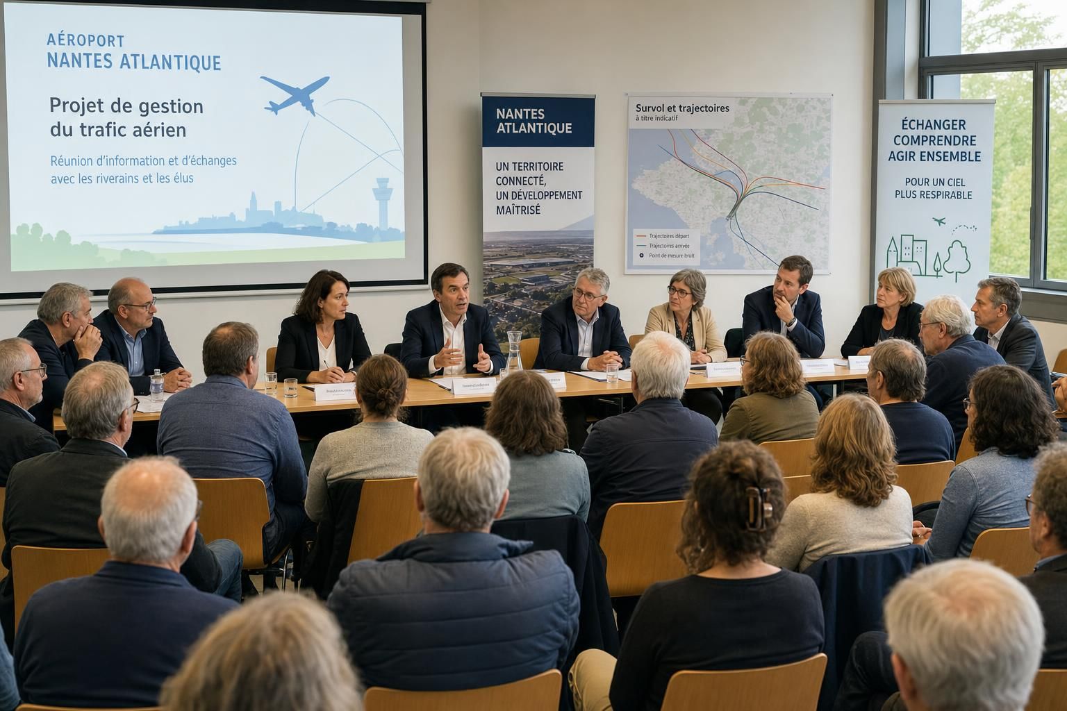 le collectif des riverains de l'aéroport nantes atlantique s'engage à rassembler les élus afin de défendre leurs préoccupations et faire entendre leur voix.