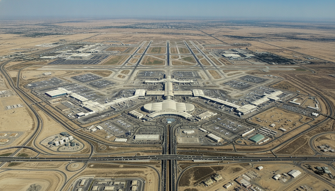 explorez le plus grand aéroport du monde, couvrant une surface 7 fois plus grande que celle de paris, et découvrez ses infrastructures impressionnantes et son incroyable capacité.
