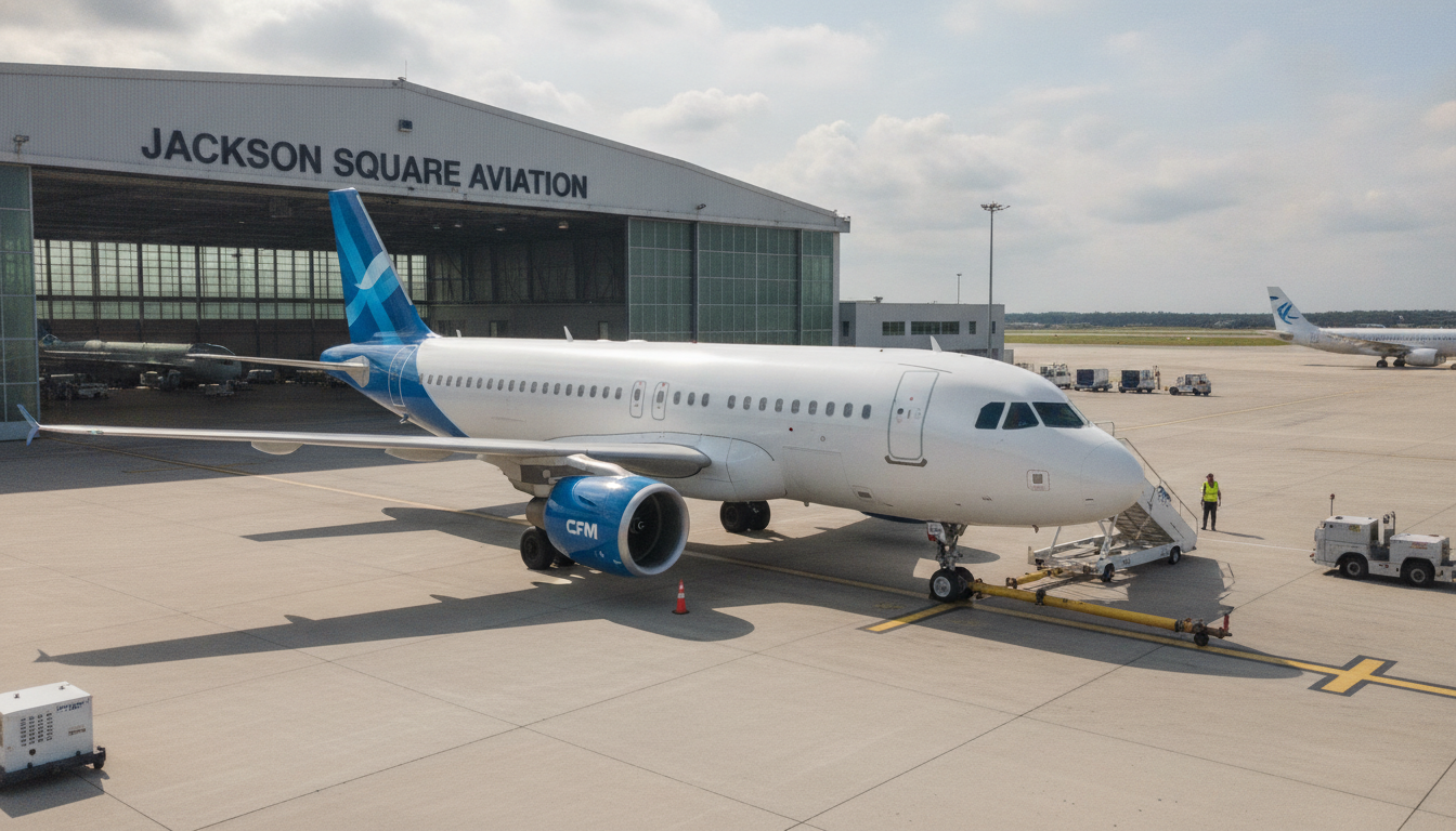 jackson square aviation choisit les moteurs cfm international pour équiper ses airbus a320neo, alliant performance et efficacité pour une flotte moderne et fiable.