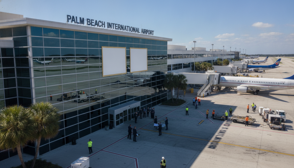 L&rsquo;aéroport de Palm Beach en Floride devient le témoin du changement de nom en hommage à Donald Trump