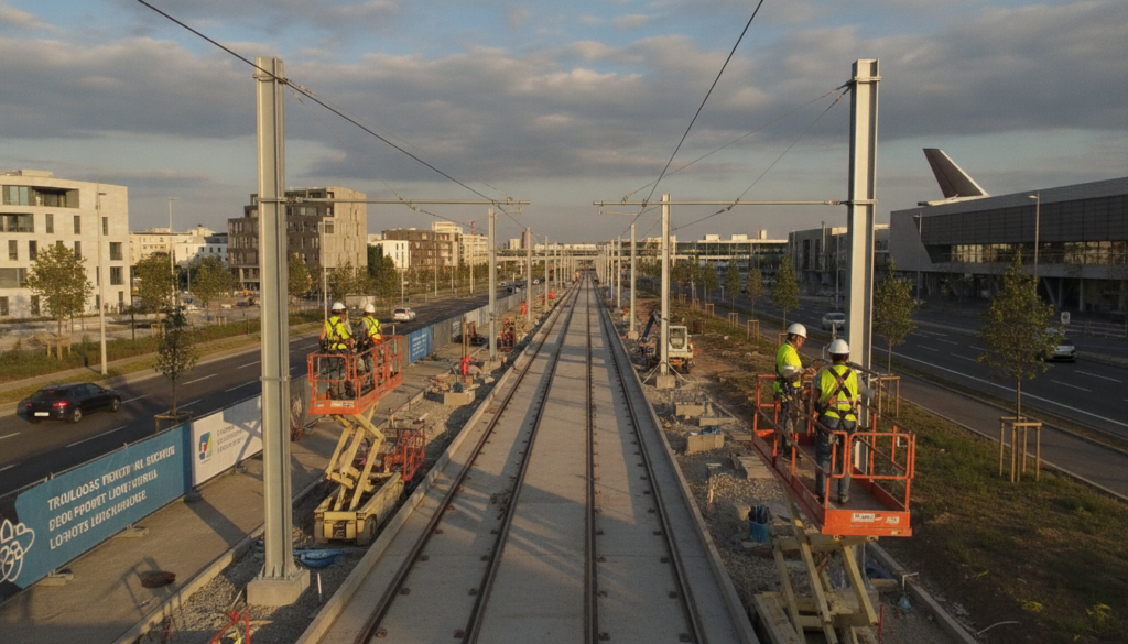 Ligne de tramway vers l’aéroport de Toulouse : une transformation rapide en seulement dix jours de chantier