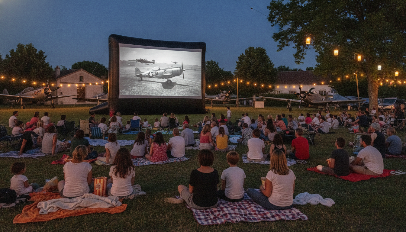 participez à une soirée cinéma en plein air organisée par le musée européen de l’aviation de chasse à montélimar le 22 juin. profitez d’une ambiance conviviale sous les étoiles.