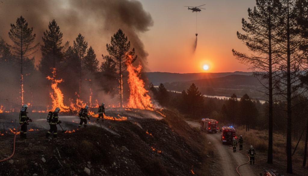 Plus de 325 000 personnes mobilisées pour évacuer face aux incendies en France et en Espagne, alors que les flammes menacent la métropole bordelaise à seulement 15 km