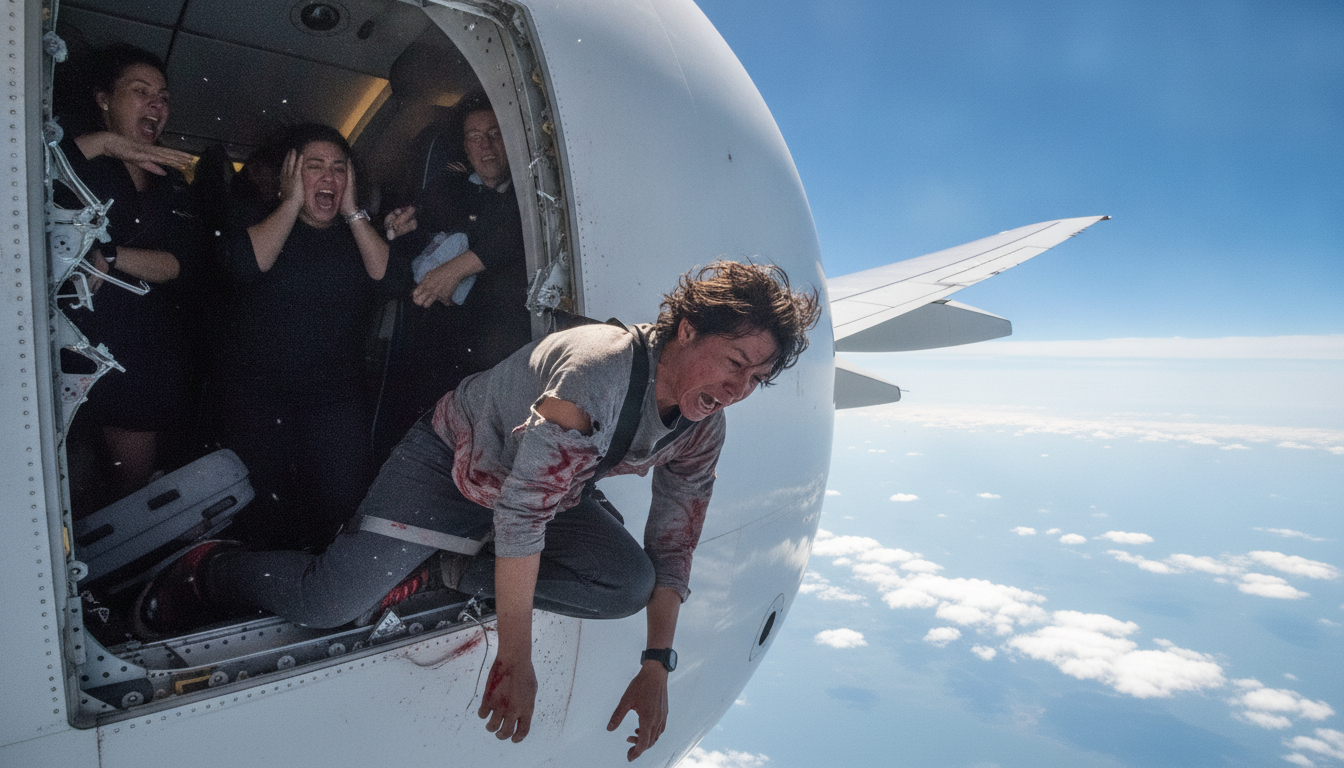 un passager gravement blessé après avoir été partiellement aspiré hors d’un avion en plein vol, un incident rare qui soulève des questions de sécurité aérienne.