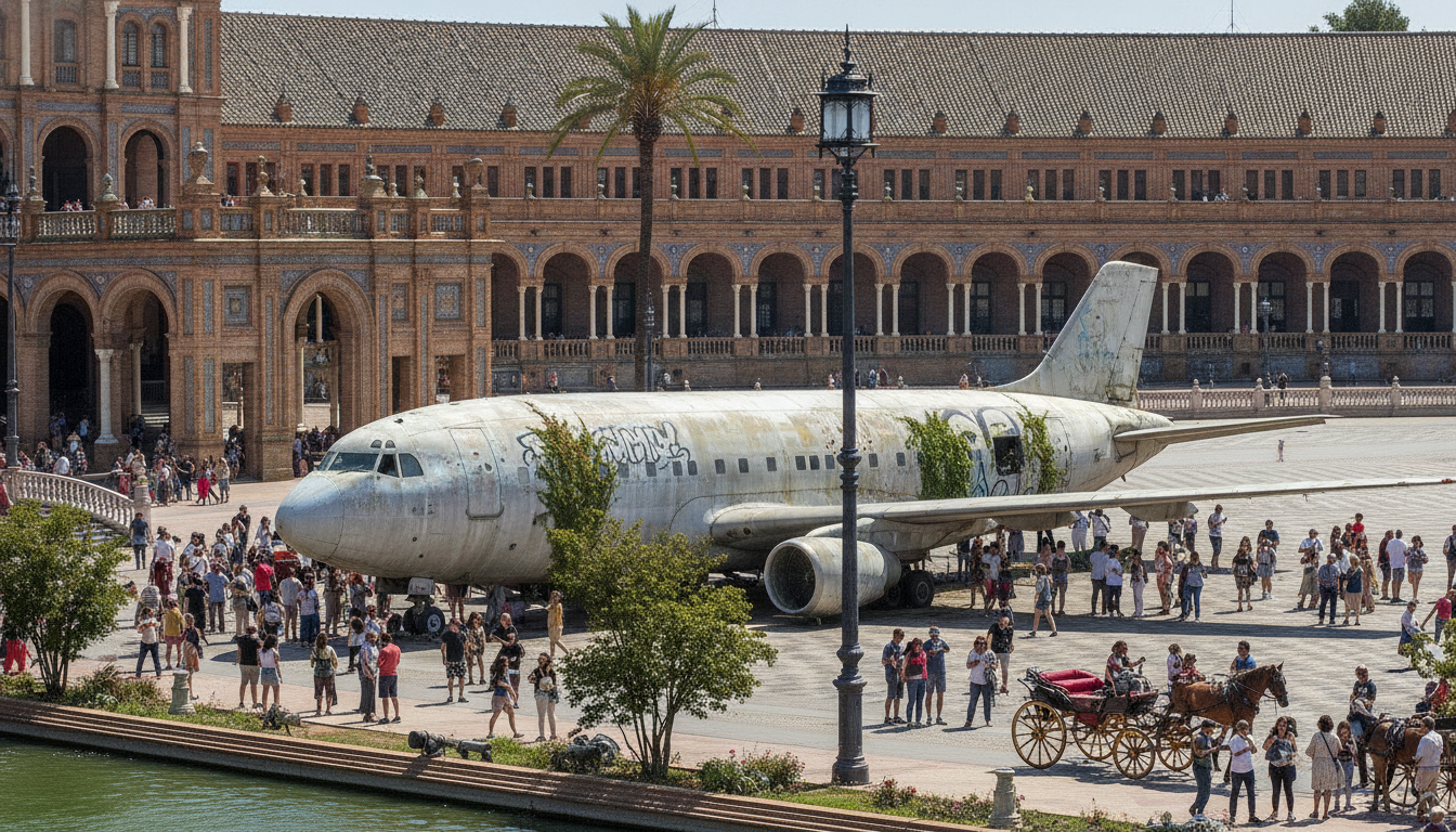 découvrez l'histoire insolite d'un avion abandonné à séville, vendu pour le prix symbolique de deux cafés, une curiosité unique qui fascine les visiteurs.