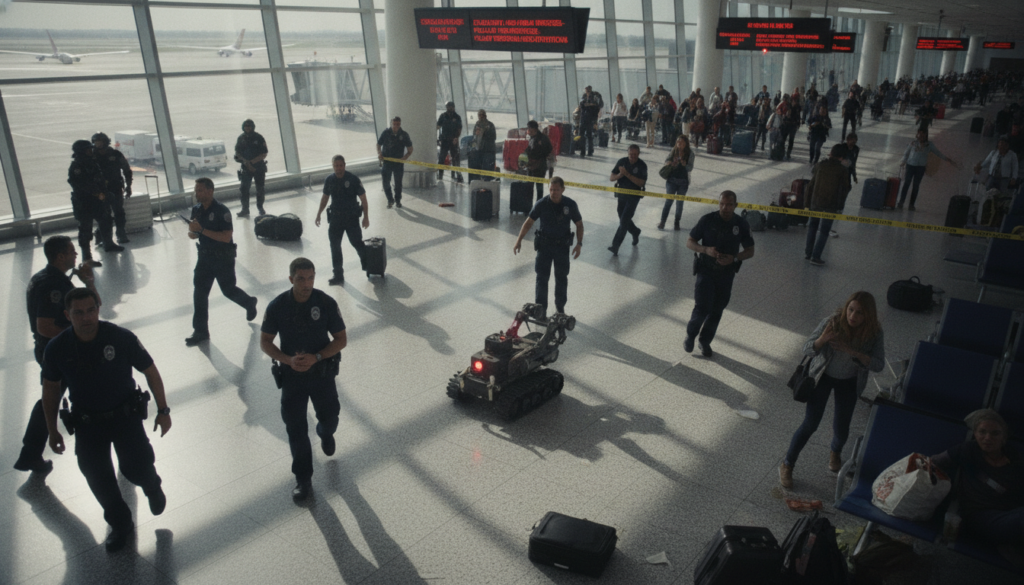 évacuation du terminal 1 à l'aéroport lyon saint-exupéry suite à la découverte d'un bagage suspect. suivez les mises à jour pour plus d'informations sur la situation.