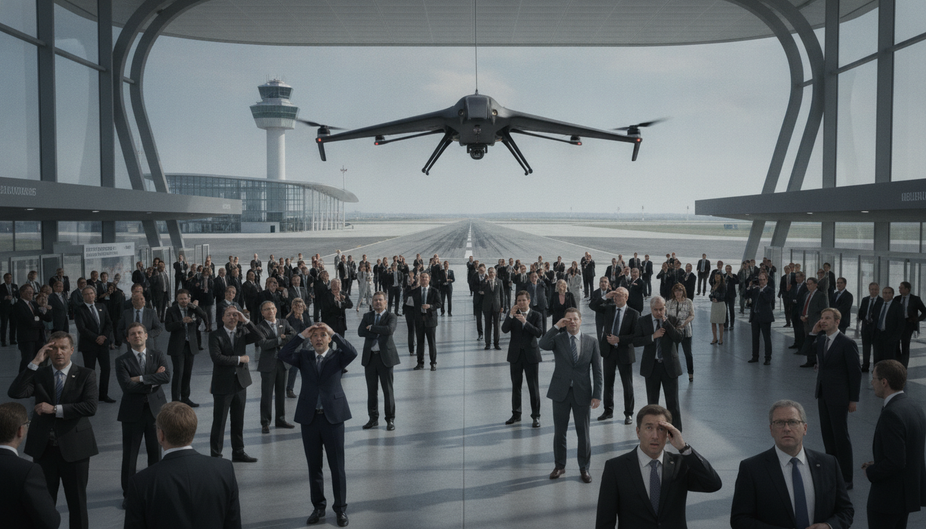 un drone mystérieux cause des perturbations lors de l'inauguration d'un nouvel aéroport en allemagne, suscitant l'inquiétude et l'intervention des autorités.