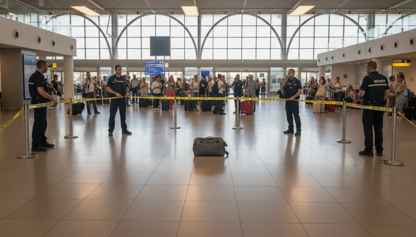 un bagage suspect découvert à l'aéroport de rennes entraîne la mise en place d'un périmètre de sécurité pour garantir la sûreté des passagers et du personnel.