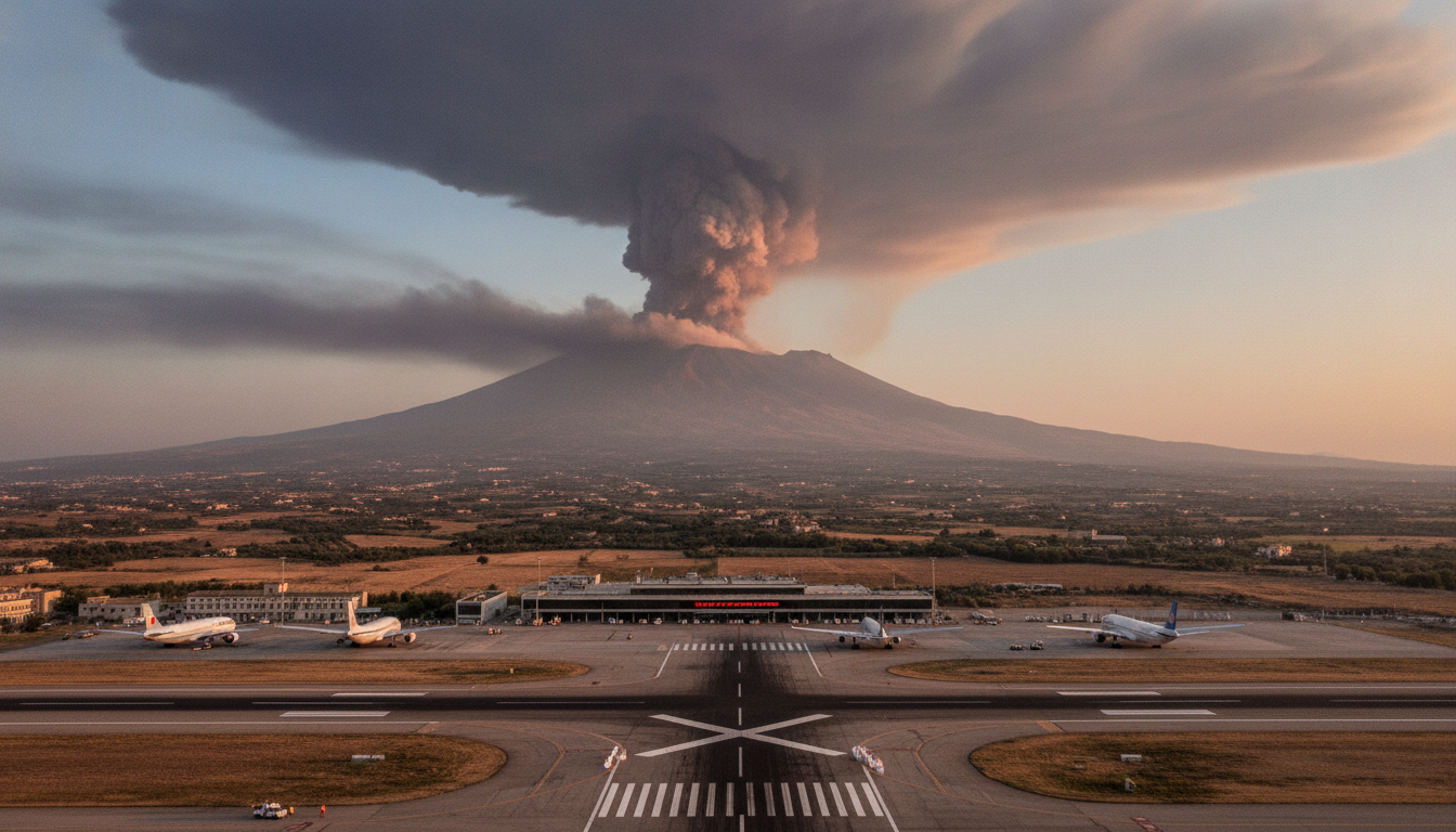 l'éruption de l'etna entraîne la fermeture prolongée de l'aéroport de catane, affectant les vols jusqu'à samedi au minimum. suivez les dernières informations et conseils de sécurité.