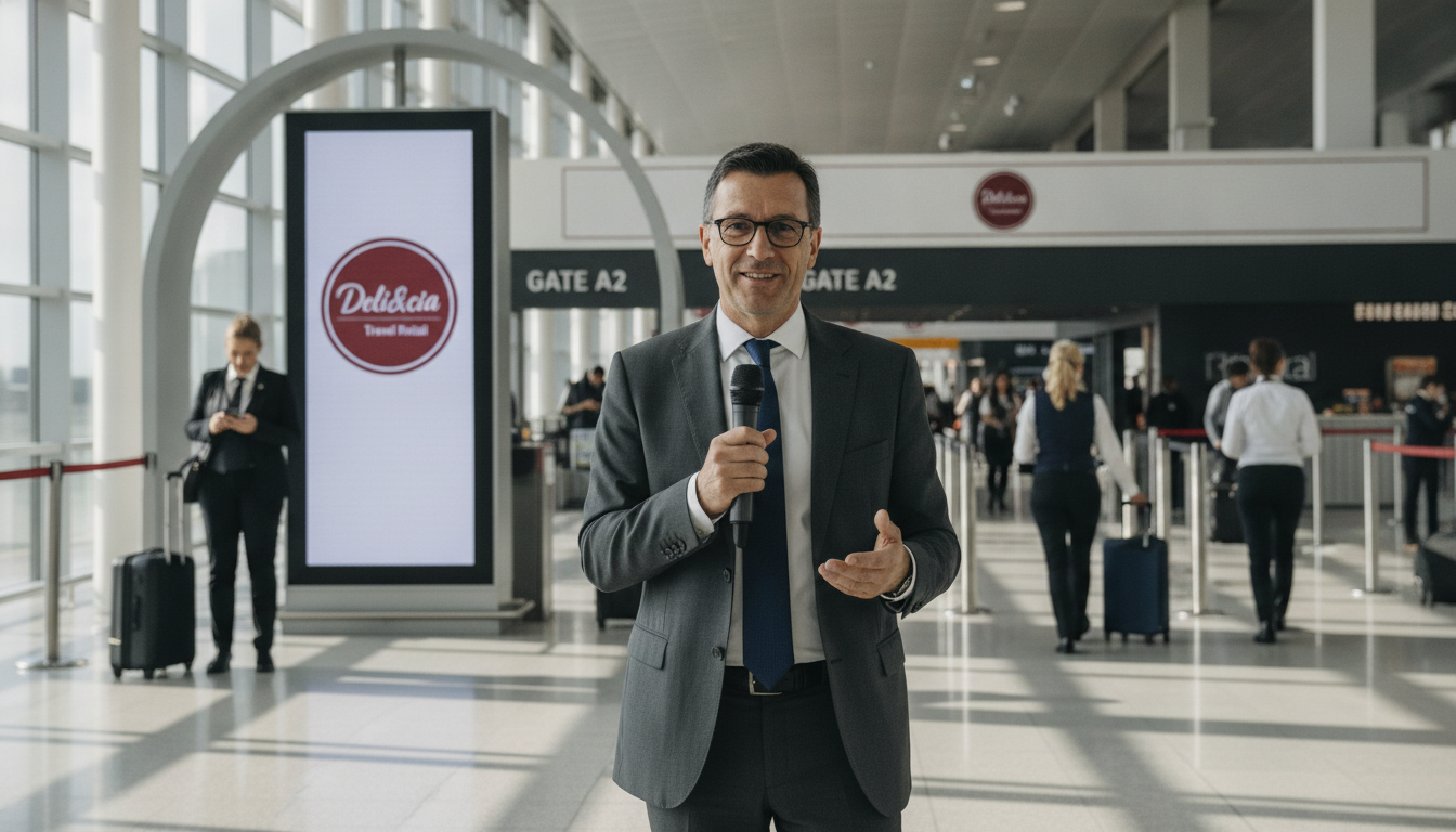 frédéric mouhica (areas) annonce le lancement de deli&cia à l'aéroport de paris-beauvais le 4 août, une nouvelle offre gourmande pour les voyageurs.