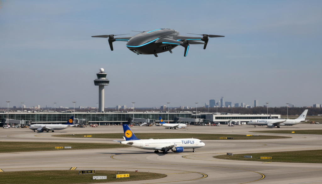 un drone non identifié cause de nouvelles perturbations dans le trafic aérien à l'aéroport de hanovre, en allemagne, moins d'une semaine après le premier incident.