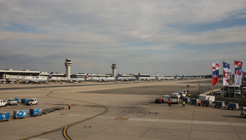 la faa suspend temporairement les vols à l'aéroport de washington en raison du grand prix freedom 250, assurant la sécurité et la gestion du trafic aérien pendant l'événement.