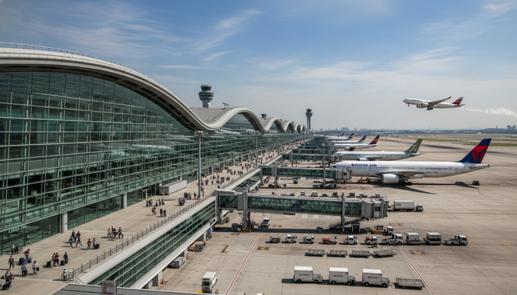 découvrez comment l'aéroport d'incheon en corée du sud s'impose comme leader mondial du trafic international grâce à ses infrastructures modernes et son service d'excellence.