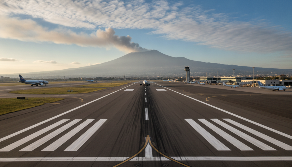 l'aéroport de catane rouvre ses pistes après une semaine marquée par les éruptions intenses de l'etna, assurant la reprise des vols et la sécurité des passagers.