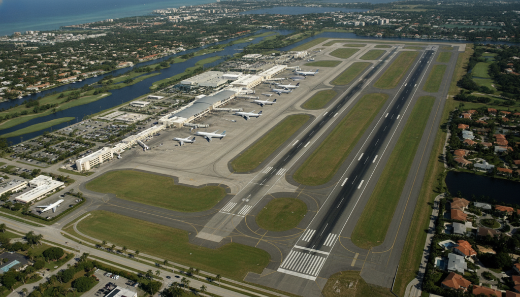 l'aéroport de palm beach, récemment renommé en hommage à donald trump, suscite la confusion avec l'adoption de son nouveau code d'identification.