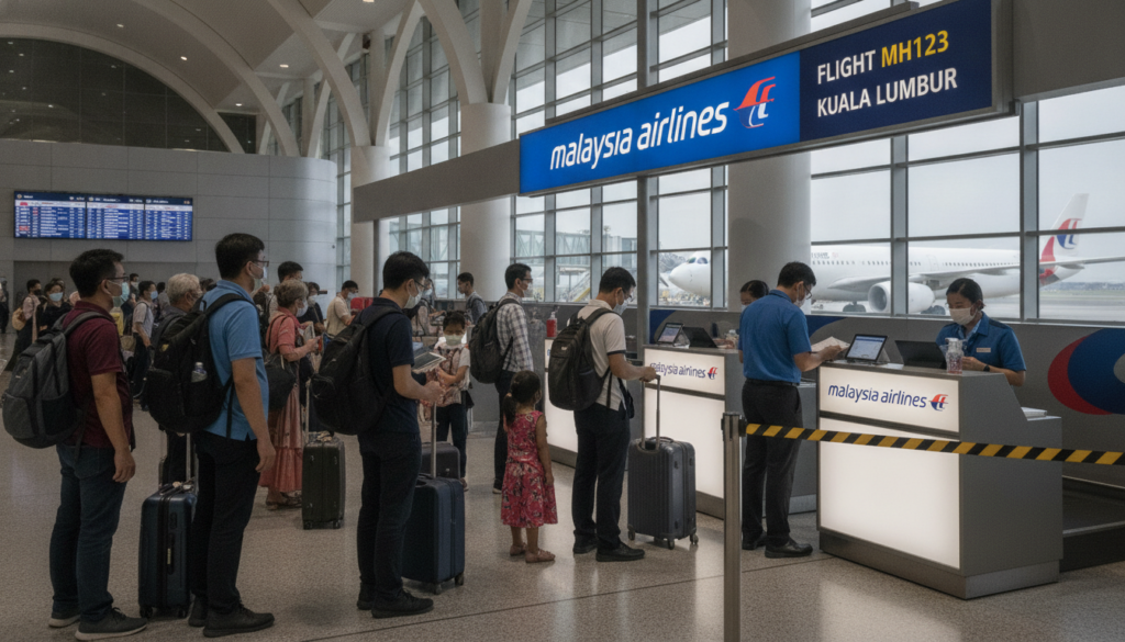 malaysia airlines annonce que les passagers doivent présenter un test négatif avant le 15 août pour pouvoir embarquer. sans test, l'accès à l'avion sera refusé.